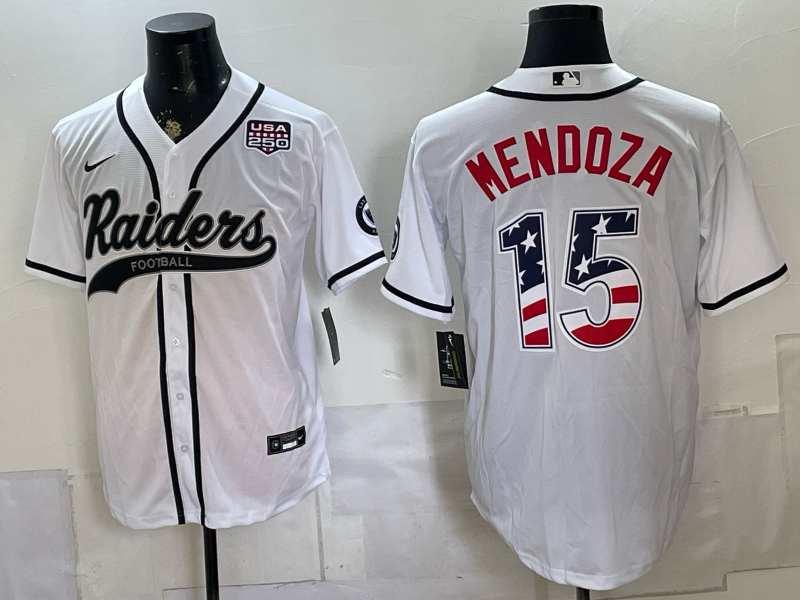 Men 2026 Oakland Raiders #15 Mendoza white Nike Limited NFL Jersey0716002